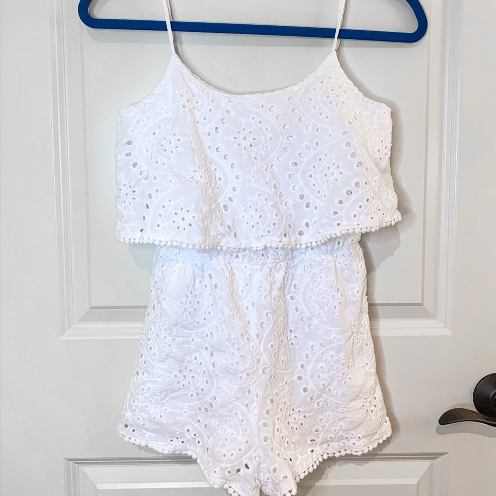 LA Hearts white eyelet lace romper